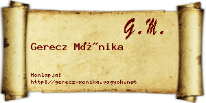 Gerecz Mónika névjegykártya